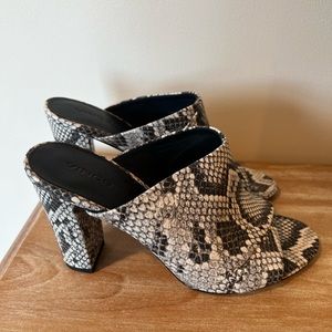Vince Faux Snakeskin Block Heels